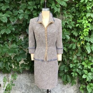 Anne Klein tweed skirt suit size 4